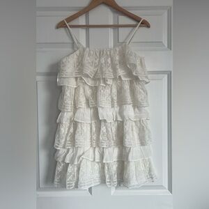 ZARA mini ruffle tiered dress